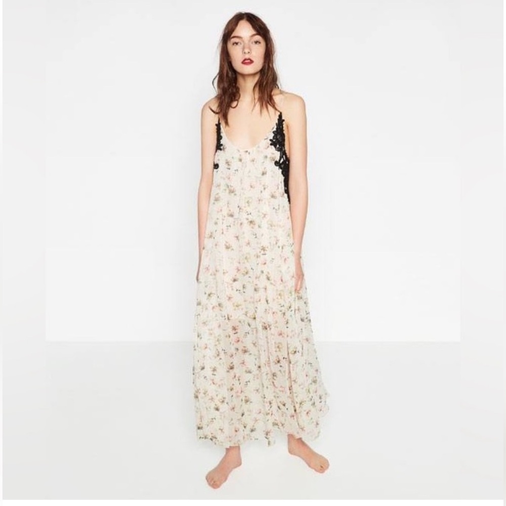 Zara studio romantic resort slip dress NWT M